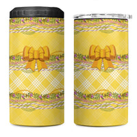 Hawaii Palaka Pikake Lokelani Plumeria 4 in 1 Can Cooler Tumbler Melemele Coquette Bow