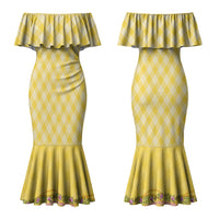 Hawaii Palaka Pikake Lokelani Plumeria Couples Matching Mermaid Dress and Hawaiian Shirt Melemele Coquette Bow LT01 - Polynesian Pride