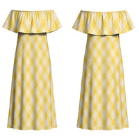 Hawaii Palaka Pikake Lokelani Plumeria Couples Matching Off Shoulder Maxi Dress and Hawaiian Shirt Melemele Coquette Bow LT01 - Polynesian Pride