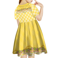 Hawaii Palaka Pikake Lokelani Plumeria Kid Short Sleeve Dress Melemele Coquette Bow LT01 - Polynesian Pride