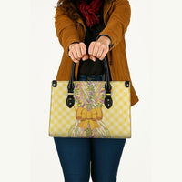 Hawaii Palaka Pikake Lokelani Plumeria Leather Bag Melemele Coquette Bow