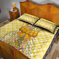 Hawaii Palaka Pikake Lokelani Plumeria Quilt Bed Set Melemele Coquette Bow