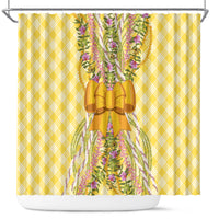 Hawaii Palaka Pikake Lokelani Plumeria Shower Curtain Melemele Coquette Bow