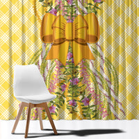 Hawaii Palaka Pikake Lokelani Plumeria Window Curtain Melemele Coquette Bow