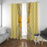 Hawaii Palaka Pikake Lokelani Plumeria Window Curtain Melemele Coquette Bow