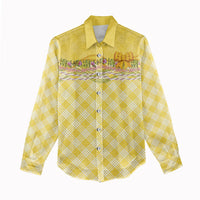 Hawaii Palaka Pikake Lokelani Plumeria Women Casual Shirt Melemele Coquette Bow