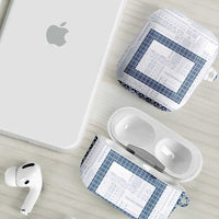 Samoa Siapo Blue Trimmed AirPods Case Samoa White Sunday LT01 - Polynesian Pride