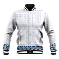 Samoa Siapo Blue Trimmed Baseball Jacket Samoa White Sunday LT01 Unisex Blue - Polynesian Pride