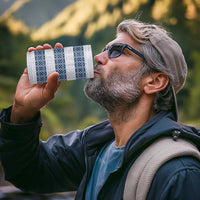 Samoa Siapo Blue Trimmed 4 in 1 Can Cooler Tumbler Samoa White Sunday - Polynesian Pride