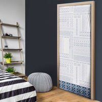 Samoa Siapo Blue Trimmed Door Cover Samoa White Sunday LT01 - Polynesian Pride