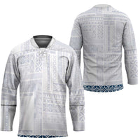 Samoa Siapo Blue Trimmed Hockey Jersey Samoa White Sunday LT01 - Polynesian Pride