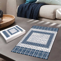 Samoa Siapo Blue Trimmed Puzzle Samoa White Sunday - Polynesian Pride