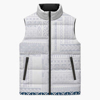 Samoa Siapo Blue Trimmed Sleeveless Puffer Jacket Samoa White Sunday LT01 Unisex Blue - Polynesian Pride