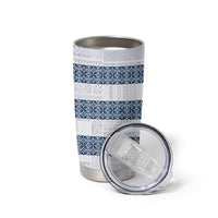 Samoa Siapo Blue Trimmed Tumbler Cup Samoa White Sunday - Polynesian Pride