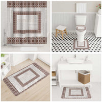 Samoa Siapo Brown Trimmed Bathroom Set Samoa White Sunday - Polynesian Pride