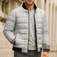 Samoa Siapo Brown Trimmed Bomber Puffer Jacket Samoa White Sunday LT01 - Polynesian Pride