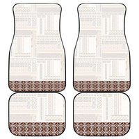 Samoa Siapo Brown Trimmed Car Mats Samoa White Sunday LT01 - Polynesian Pride