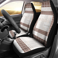 Samoa Siapo Brown Trimmed Car Seat Cover Samoa White Sunday - Polynesian Pride