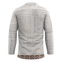 Samoa Siapo Brown Trimmed Hockey Jersey Samoa White Sunday LT01 - Polynesian Pride