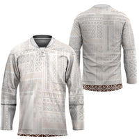 Samoa Siapo Brown Trimmed Hockey Jersey Samoa White Sunday LT01 - Polynesian Pride