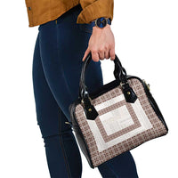 Samoa Siapo Brown Trimmed Shoulder Handbag Samoa White Sunday - Polynesian Pride