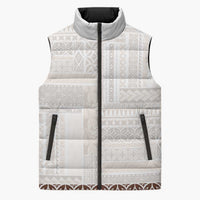 Samoa Siapo Brown Trimmed Sleeveless Puffer Jacket Samoa White Sunday LT01 Unisex Brown - Polynesian Pride