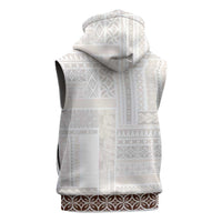 Samoa Siapo Brown Trimmed Sleeveless Zip Hoodie Samoa White Sunday LT01 - Polynesian Pride