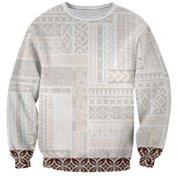 Samoa Siapo Brown Trimmed Sweatshirt Samoa White Sunday - Polynesian Pride