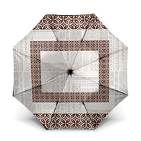 Samoa Siapo Brown Trimmed Umbrella Samoa White Sunday - Polynesian Pride