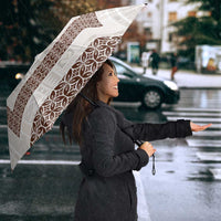 Samoa Siapo Brown Trimmed Umbrella Samoa White Sunday - Polynesian Pride