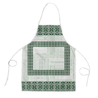 Samoa Siapo Green Trimmed Apron Samoa White Sunday - Polynesian Pride