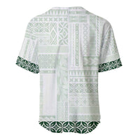 Samoa Siapo Green Trimmed Baseball Jersey Samoa White Sunday - Polynesian Pride