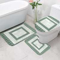 Samoa Siapo Green Trimmed Bathroom Set Samoa White Sunday - Polynesian Pride