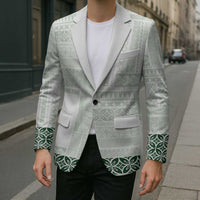 Samoa Siapo Green Trimmed Blazer Samoa White Sunday - Polynesian Pride