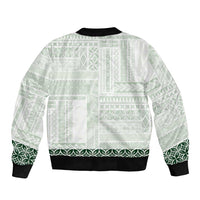Samoa Siapo Green Trimmed Bomber Jacket Samoa White Sunday - Polynesian Pride
