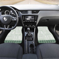 Samoa Siapo Green Trimmed Car Mats Samoa White Sunday LT01 Set 2pcs - Front Green - Polynesian Pride