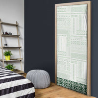 Samoa Siapo Green Trimmed Door Cover Samoa White Sunday LT01 - Polynesian Pride