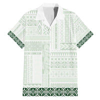 Samoa Siapo Green Trimmed Family Matching Mermaid Dress and Hawaiian Shirt Samoa White Sunday - Polynesian Pride