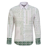 Samoa Siapo Green Trimmed Family Matching Puletasi and Hawaiian Shirt Samoa White Sunday - Polynesian Pride