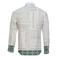 Samoa Siapo Green Trimmed Family Matching Summer Maxi Dress and Hawaiian Shirt Samoa White Sunday LT01 - Polynesian Pride