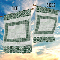 Samoa Siapo Green Trimmed Garden Flag Samoa White Sunday - Polynesian Pride