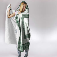 Samoa Siapo Green Trimmed Hooded Blanket Samoa White Sunday - Polynesian Pride