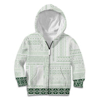 Samoa Siapo Green Trimmed Kid Hoodie Samoa White Sunday - Polynesian Pride