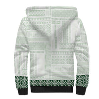 Samoa Siapo Green Trimmed Sherpa Hoodie Samoa White Sunday LT01 - Polynesian Pride