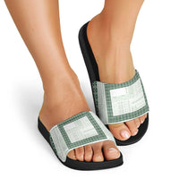 Samoa Siapo Green Trimmed Slide Sandals Samoa White Sunday LT01 - Polynesian Pride
