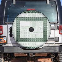Samoa Siapo Green Trimmed Spare Tire Cover Samoa White Sunday - Polynesian Pride