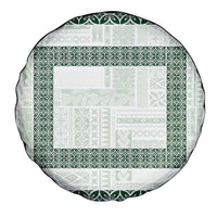 Samoa Siapo Green Trimmed Spare Tire Cover Samoa White Sunday - Polynesian Pride