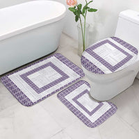 Samoa Siapo Purple Trimmed Bathroom Set Samoa White Sunday - Polynesian Pride