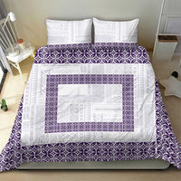 Samoa Siapo Purple Trimmed Bedding Set Samoa White Sunday - Polynesian Pride