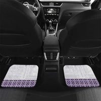 Samoa Siapo Purple Trimmed Car Mats Samoa White Sunday LT01 Set 2pcs - Back Purple - Polynesian Pride
